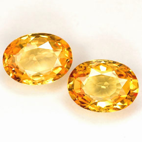Gemas de zafiro amarillo natural de  ct, corte óvalo, VVS