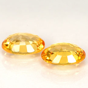 Gemas de zafiro amarillo natural de  ct, corte óvalo, VVS