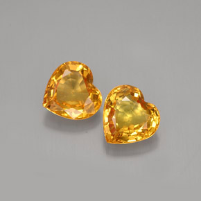 Gemas de zafiro naranja natural de  ct, forma de corazón, VVS-VS