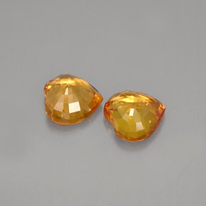 Gemas de zafiro naranja natural de  ct, forma de corazón, VVS-VS
