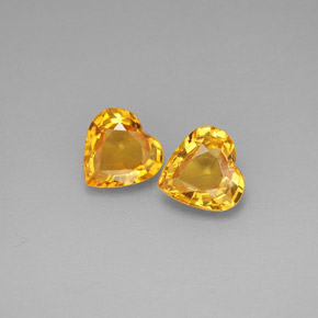 Gemas de zafiro amarillo natural de  ct, forma de corazón, VVS-VS