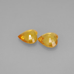 Gemas de zafiro amarillo natural de  ct, forma de corazón, VVS-VS