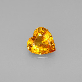 Zafiro naranja natural de 0,84 ct, forma de corazón, VVS-VS