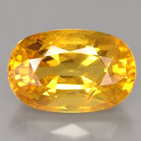 Zafiro amarillo natural de 4,33 ct, corte óvalo, VS-SI
