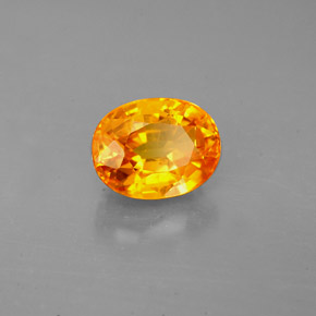 Zafiro amarillo natural de 2,13 ct, corte óvalo, VS-SI