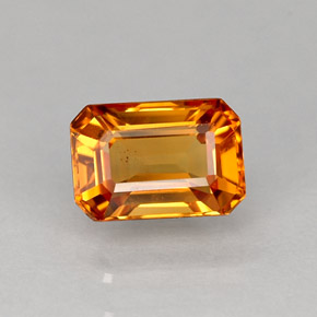 Zafiro amarillo natural de 1,02 ct, corte esmeralda, VS-SI