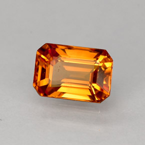 Zafiro amarillo natural de 1,02 ct, corte esmeralda, VS-SI