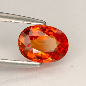 Zafiro naranja natural de 0,97 ct, corte óvalo, VS