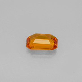 Zafiro naranja natural de 0,72 ct, corte esmeralda, VVS