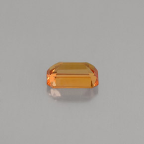Zafiro naranja natural de 0,75 ct, corte esmeralda, VS