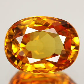 Zafiro amarillo natural de 2,45 ct, corte óvalo, VS
