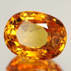 Zafiro amarillo natural de 2,45 ct, corte óvalo, VS