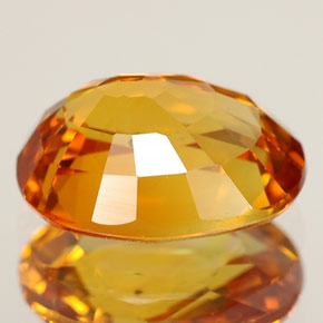 Zafiro amarillo natural de 2,45 ct, corte óvalo, VS