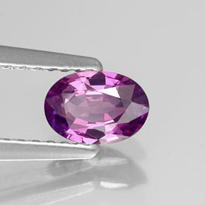 Zafiro violeta natural de 0,55 ct, corte óvalo, VS