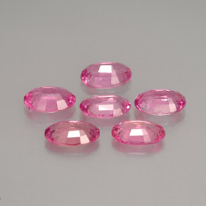 Gemas de zafiro rosa natural de  ct, corte óvalo, VS