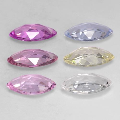 Gemas de zafiro multicolor natural de 2,83 ct, marquesa, VVS