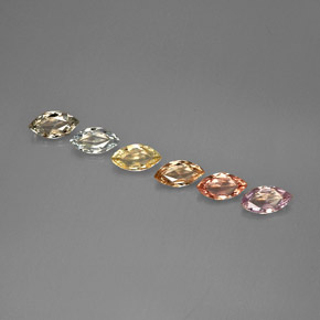 Gemas de zafiro multicolor natural de  ct, marquesa, VS-SI
