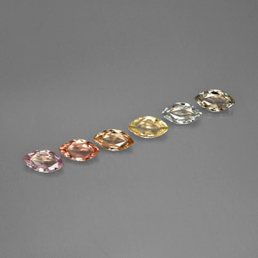 Gemas de zafiro multicolor natural de  ct, marquesa, VS-SI