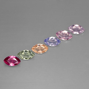 Gemas de zafiro multicolor natural de  ct, marquesa, VVS