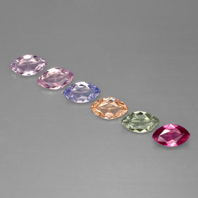 Gemas de zafiro multicolor natural de  ct, marquesa, VVS