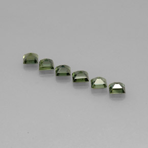 Gemas de zafiro verde natural de  ct, cuadrado, VVS-VS