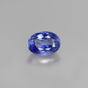 Zafiro azul natural de 0,92 ct, corte óvalo, VS