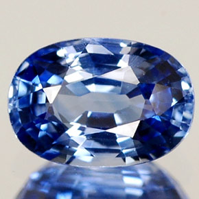 Zafiro azul natural de 0,79 ct, corte óvalo, VVS-VS