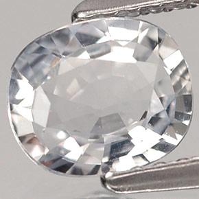 Zafiro blanco natural de 1,04 ct, corte óvalo, VVS-VS