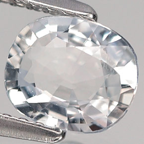 Zafiro blanco natural de 1,04 ct, corte óvalo, VVS-VS