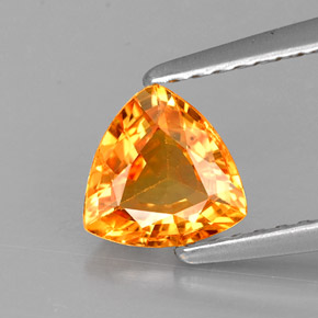 Zafiro naranja natural de 0,87 ct, trillón, VVS-VS