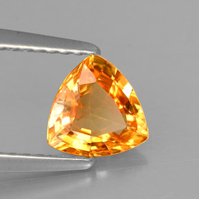 Zafiro naranja natural de 0,87 ct, trillón, VVS-VS