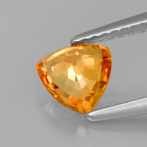 Zafiro naranja natural de 0,87 ct, trillón, VVS-VS