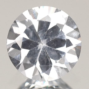 Zafiro blanco natural de 0,77 ct, corte redondo, VVS