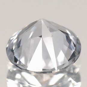Zafiro blanco natural de 0,77 ct, corte redondo, VVS