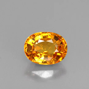 Zafiro amarillo natural de 1,24 ct, corte óvalo, VVS