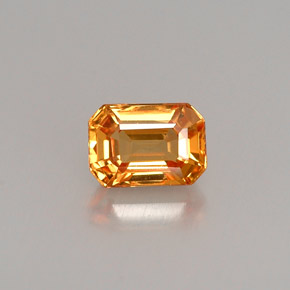 Zafiro amarillo natural de 0,83 ct, corte esmeralda, VS