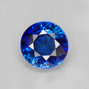 Zafiro azul natural de 1,47 ct, corte redondo, IF