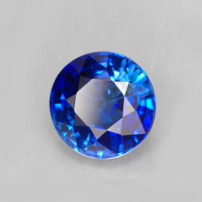 Zafiro azul natural de 1,47 ct, corte redondo, IF