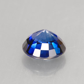 Zafiro azul natural de 1,47 ct, corte redondo, IF