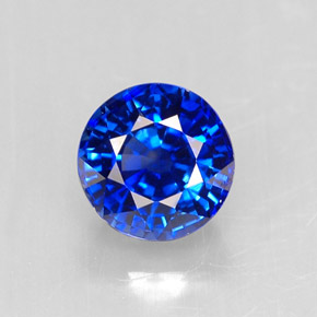Zafiro azul natural de 1,55 ct, corte redondo, IF