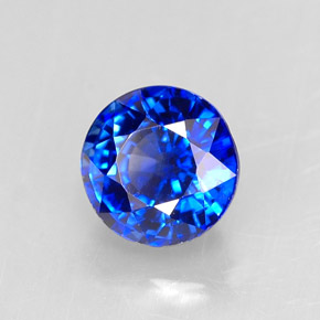 Zafiro azul natural de 1,55 ct, corte redondo, IF