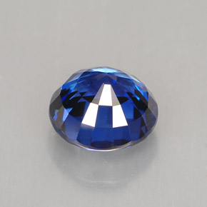 Zafiro azul natural de 1,68 ct, corte redondo, IF