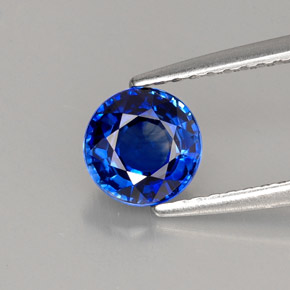 Zafiro azul natural de 1,12 ct, corte redondo, IF