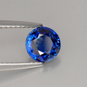 Zafiro azul natural de 1,12 ct, corte redondo, IF