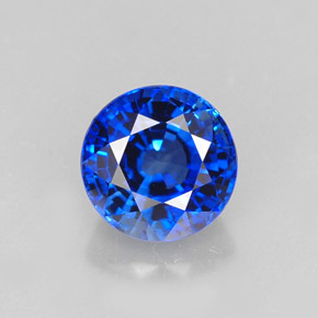 Zafiro azul natural de 1,23 ct, corte redondo, IF