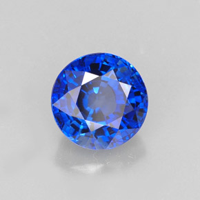 Zafiro azul natural de 1,23 ct, corte redondo, IF