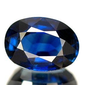 Zafiro azul natural de 1,46 ct, corte óvalo, VVS