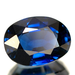 Zafiro azul natural de 1,46 ct, corte óvalo, VVS