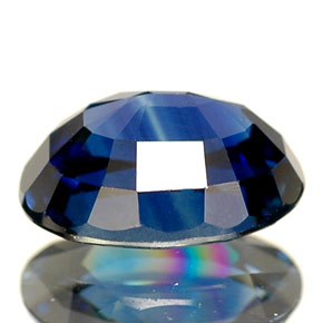Zafiro azul natural de 1,46 ct, corte óvalo, VVS