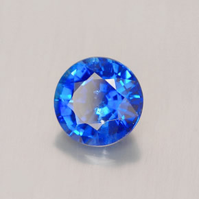 Zafiro azul natural de 2,16 ct, corte redondo, VVS
